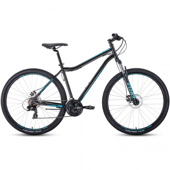 Велосипед FORWARD SPORTING 29 2.0 disc (29" 21 ск. рост. 19") 2020-2021, черный/бирюзовый RBKW1M19G014